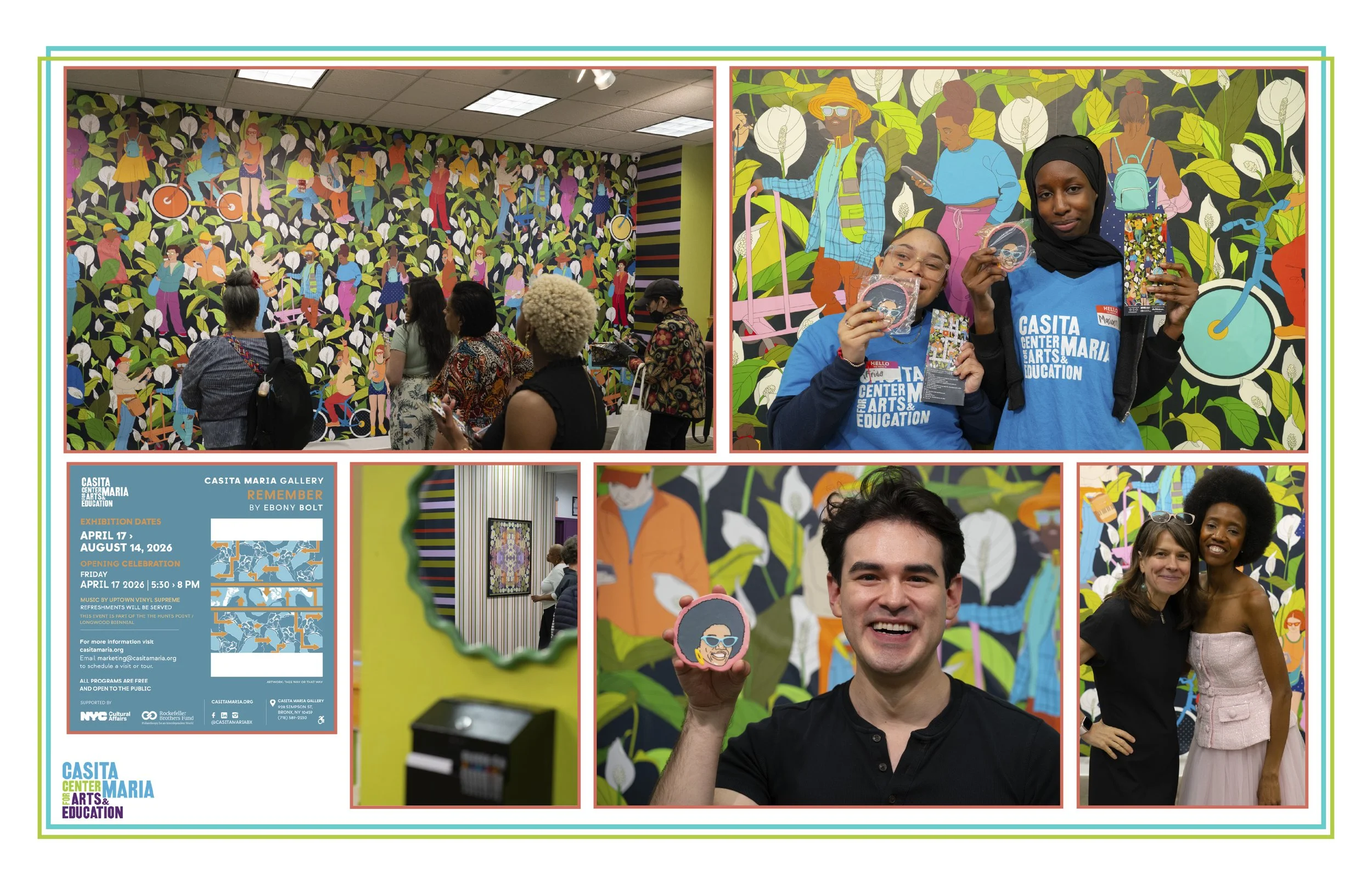  (Part 1/2) Sharing some moments from my solo show opening April 17, 2026 at  Casita Maria Gallery .  I wanted to create a bright, print-filled calming space for viewers to enjoy. I love interior design and I’m looking for more opportunities to activ