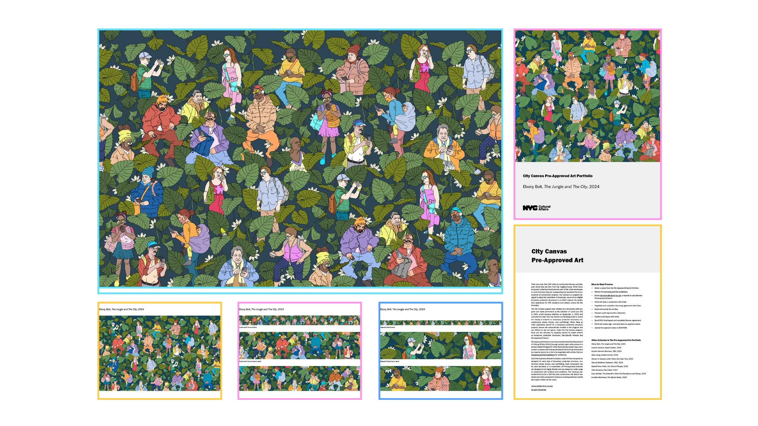 "The Jungle and the City" is a piece included in a series of pre-approved #CityCanvas artwork presented by NYC Department of Cultural Affairs and NYC Department of Buildings. Click HERE for more details.