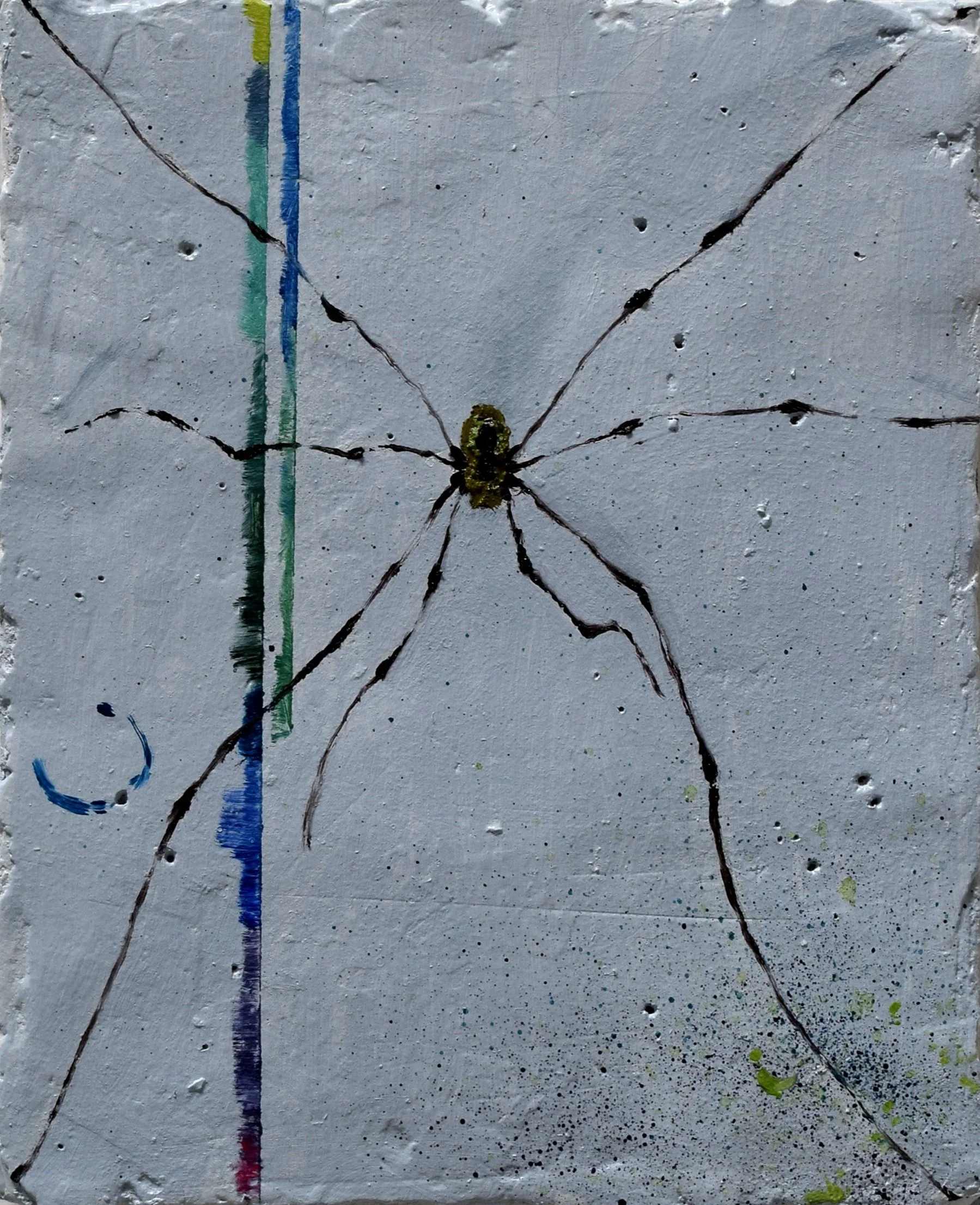  Inside   plaster, acrylic, flashe, dye and oil on canvas  10 × 8 inches  2026 