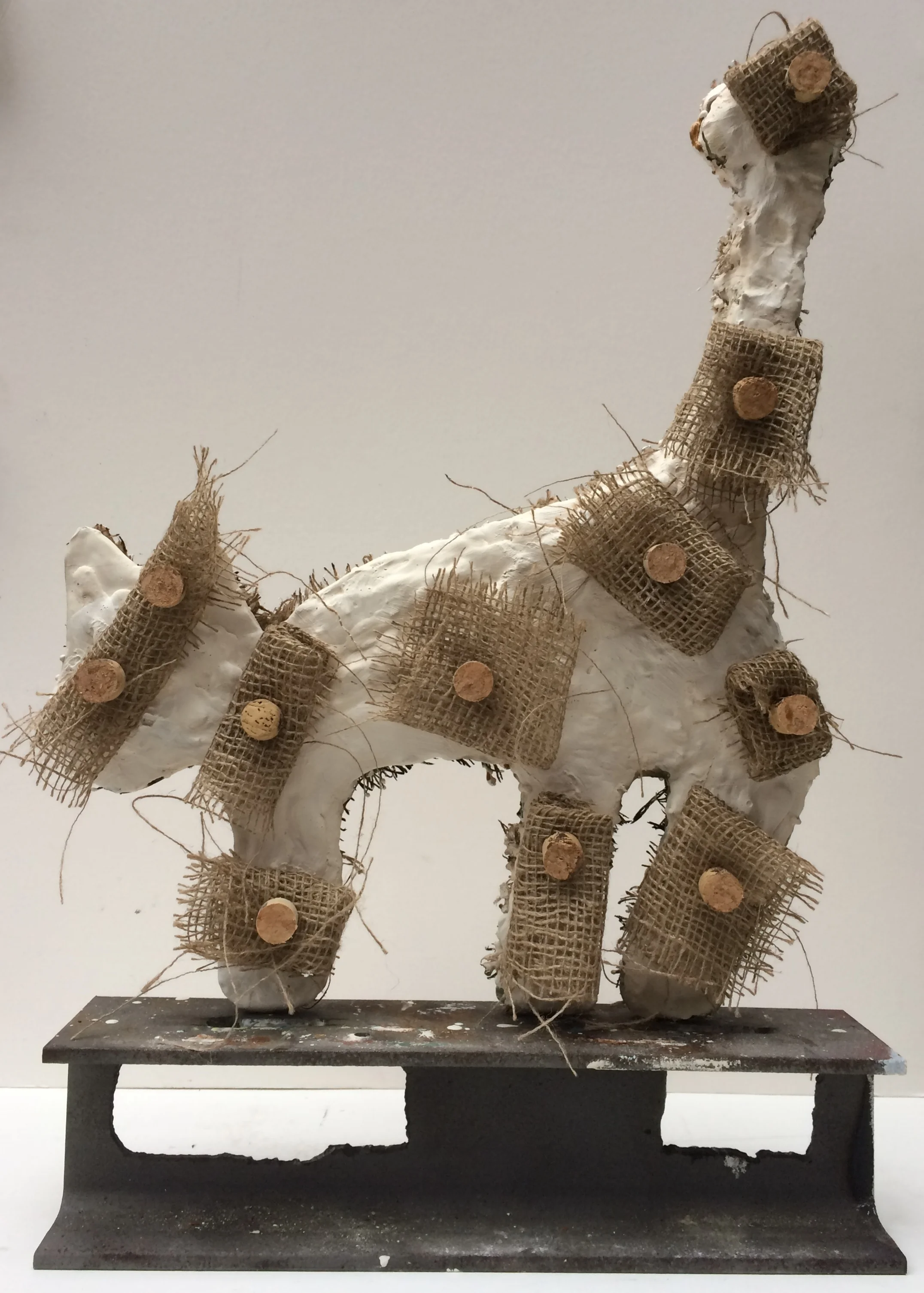 plaster + burlap + cork