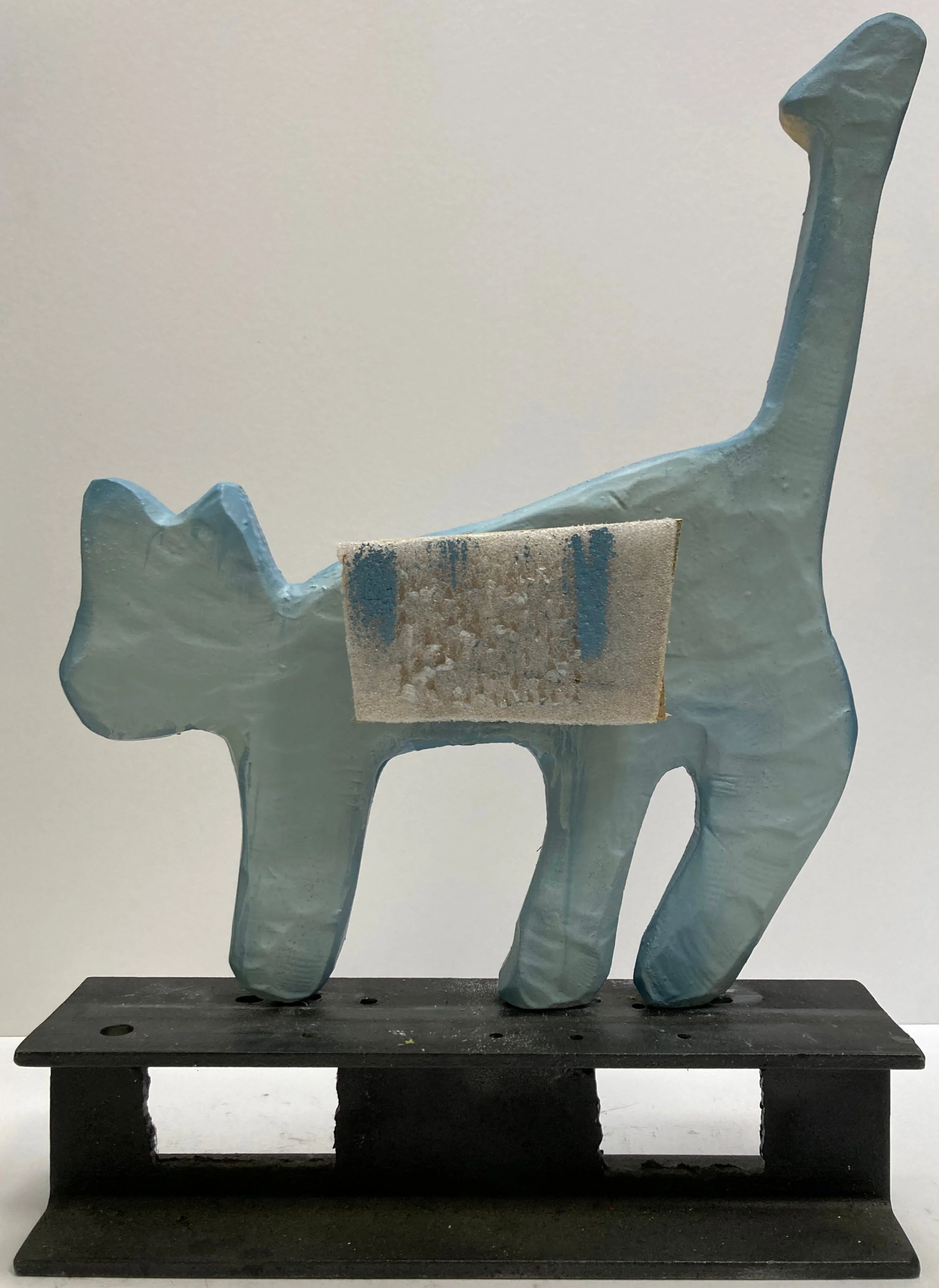 shaper Serenity blue painted white foam