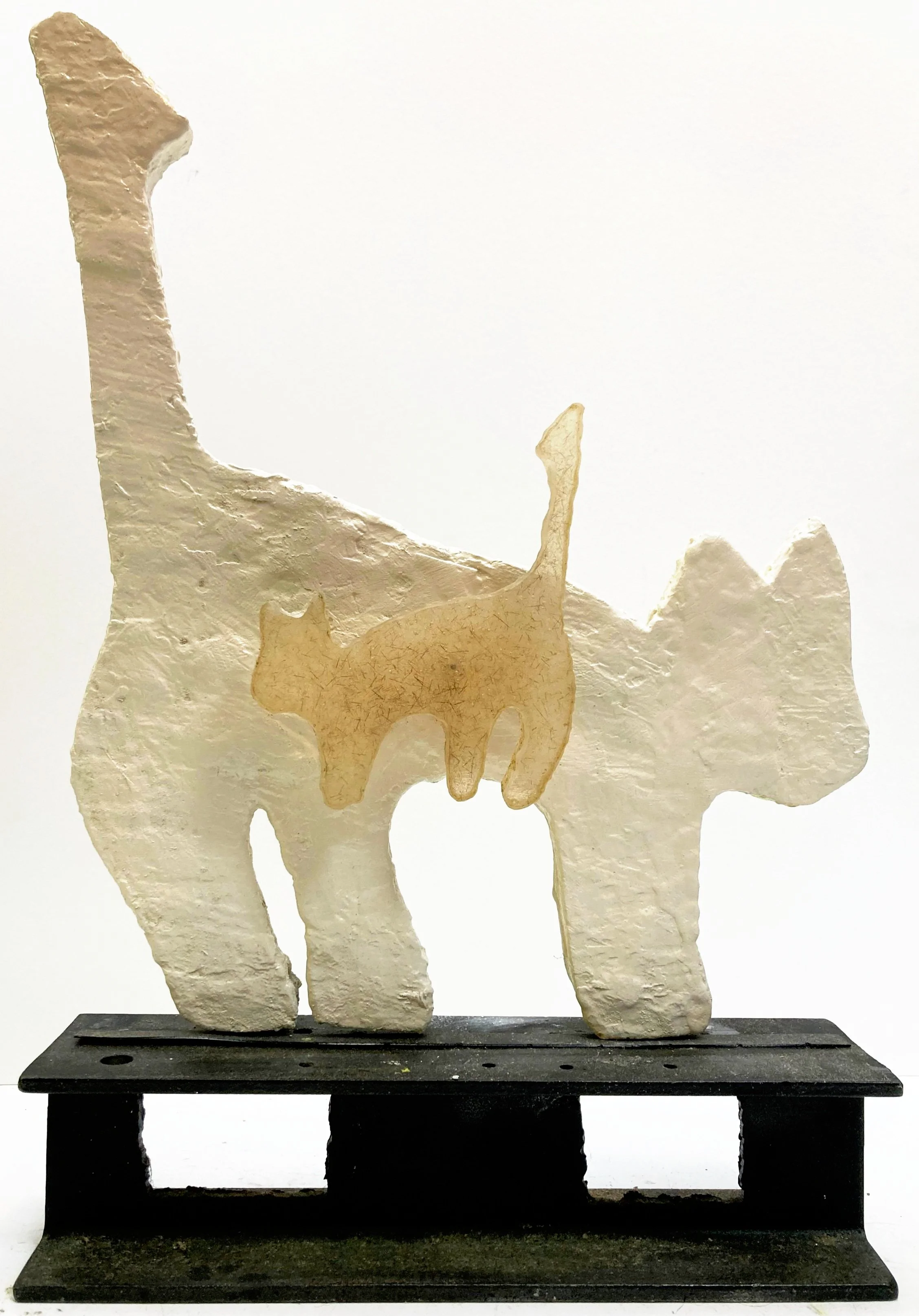 acrylic with snipped paint brush hair