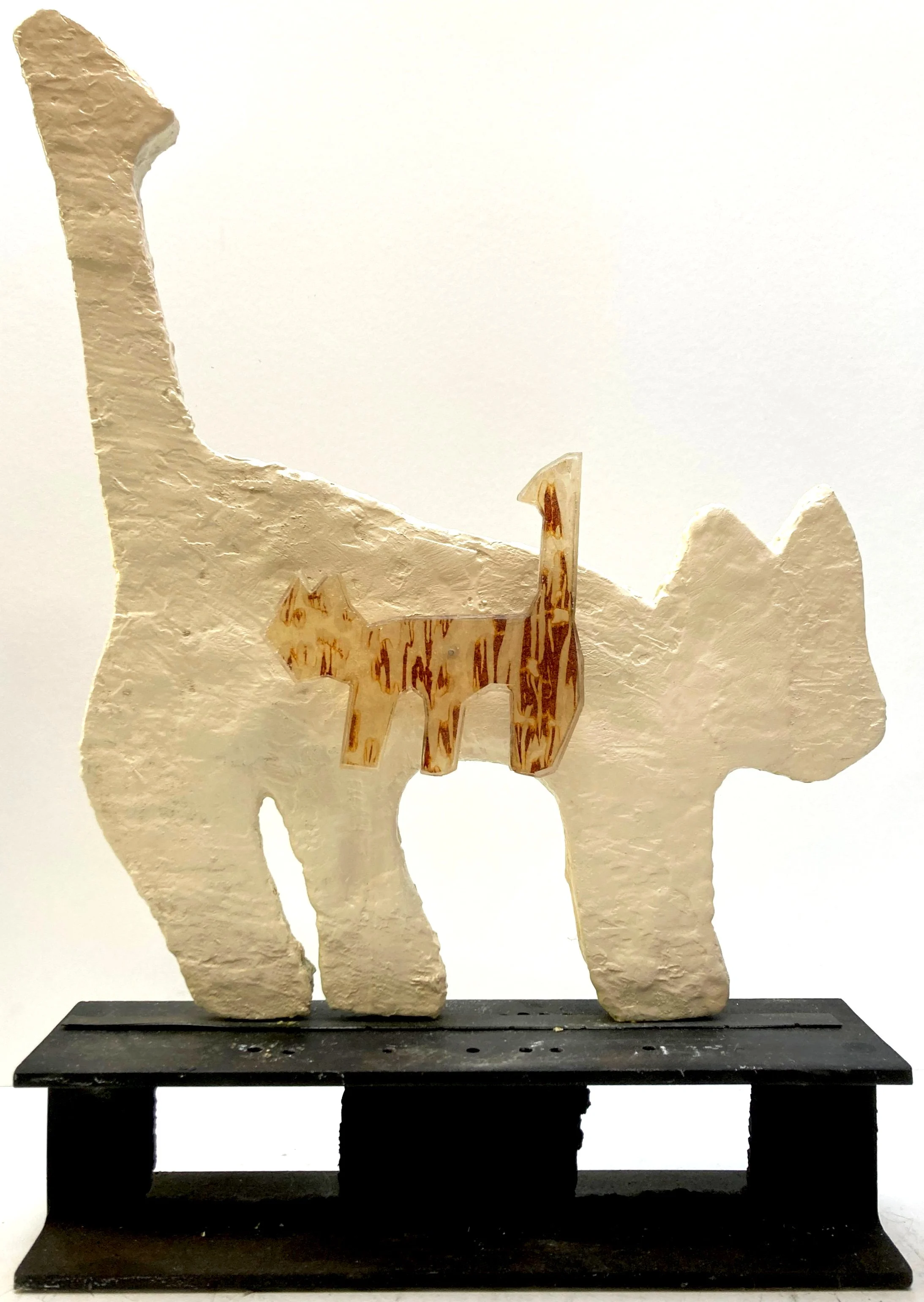 acrylic with rust stained paper