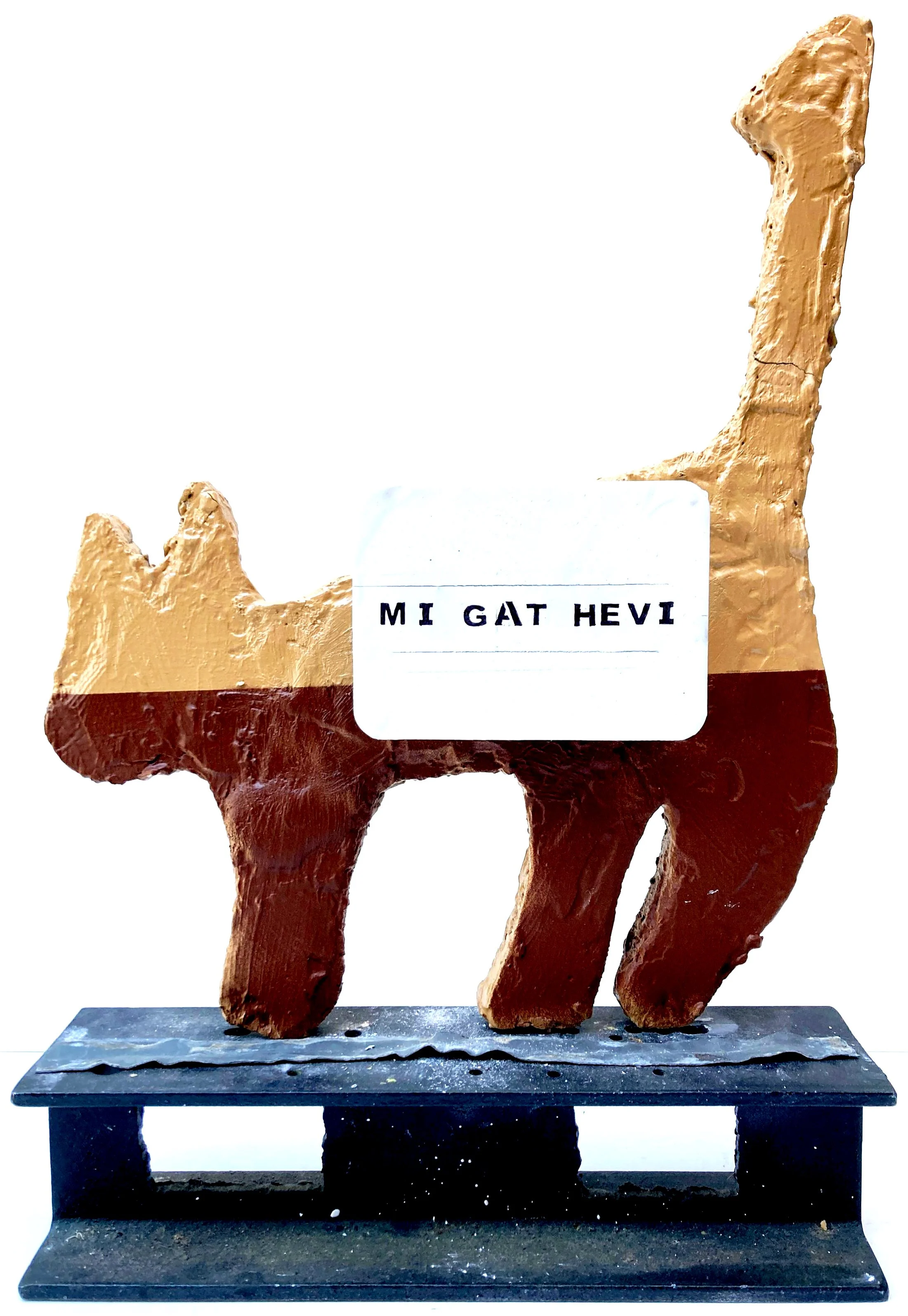 "mi gat hevi"  (me got heavy; I have a problem/worry)