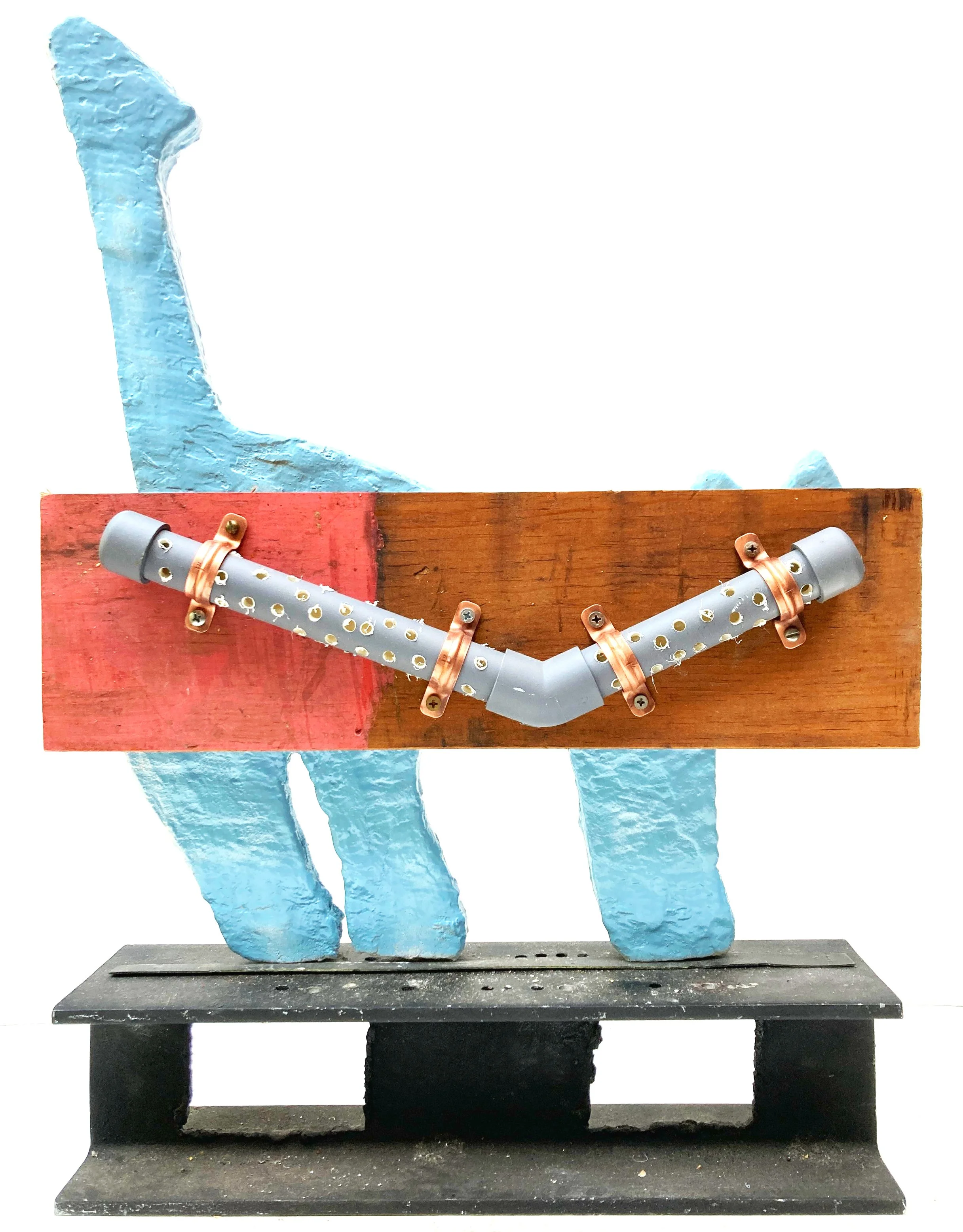 Grey boomerang pipe with whistleing holes