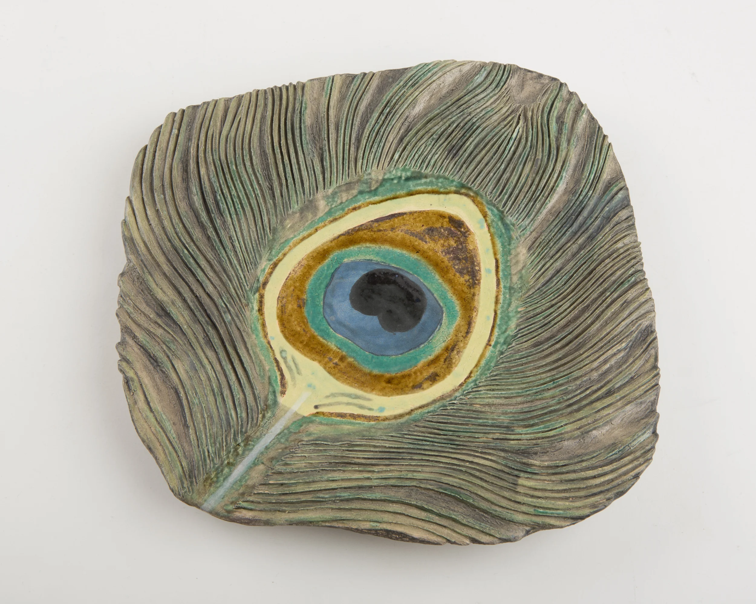 Peacock Plate (Hand Built)