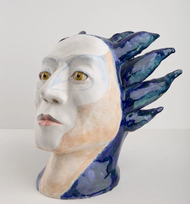 Life-size Cirque-style head vase from a while ago. I have been working on a few more but with a different compositional take. In between all of my commitments, I  do keep working on pieces that explore themes that interest me. Hope to share photos so