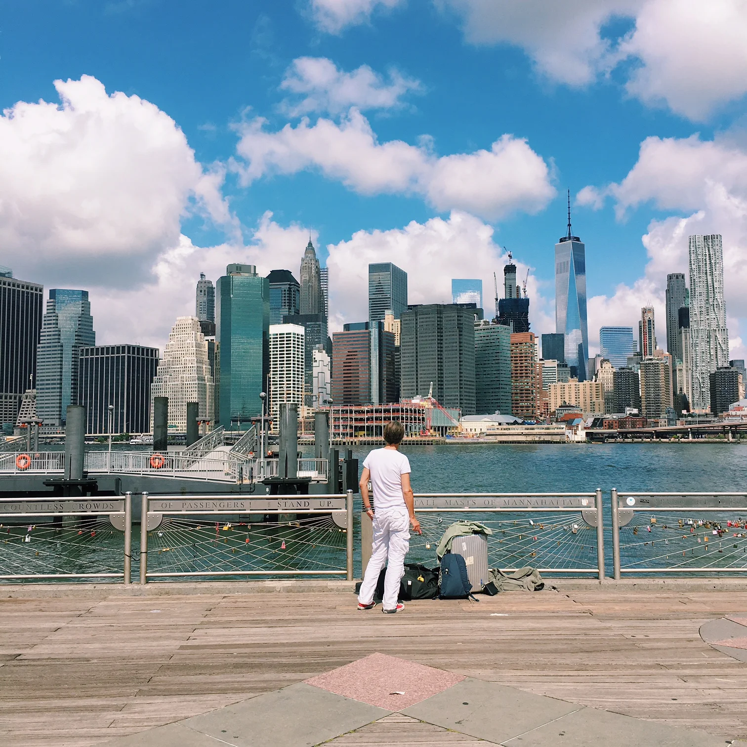 Or, you get views of the cityscape like this. (Head to Brooklyn Bridge Park!) 