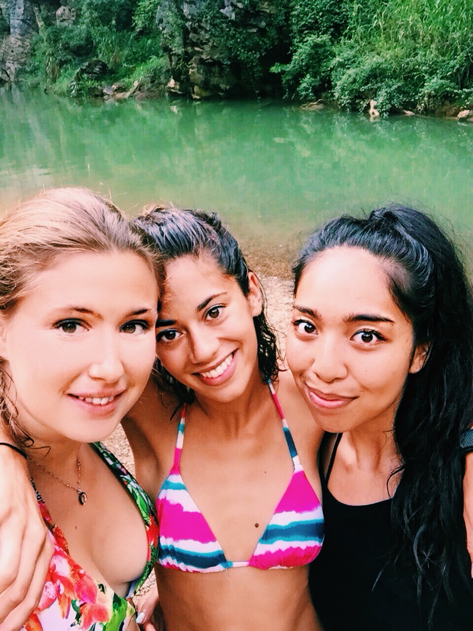 Karen, Dom & I happy to be alive at the lagoon!