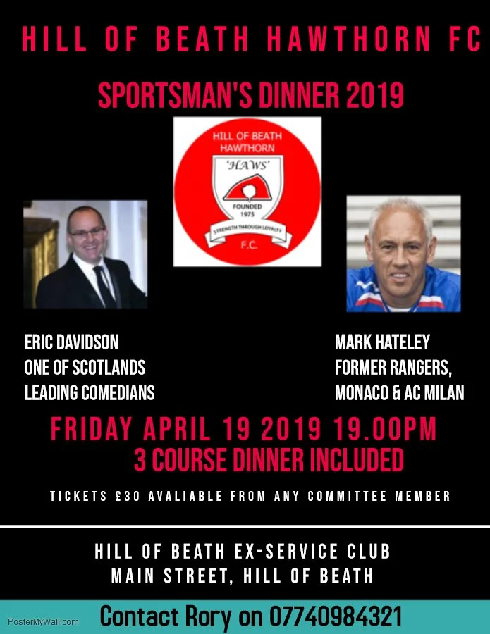 Sportsmans Dinner - 19th April 2019