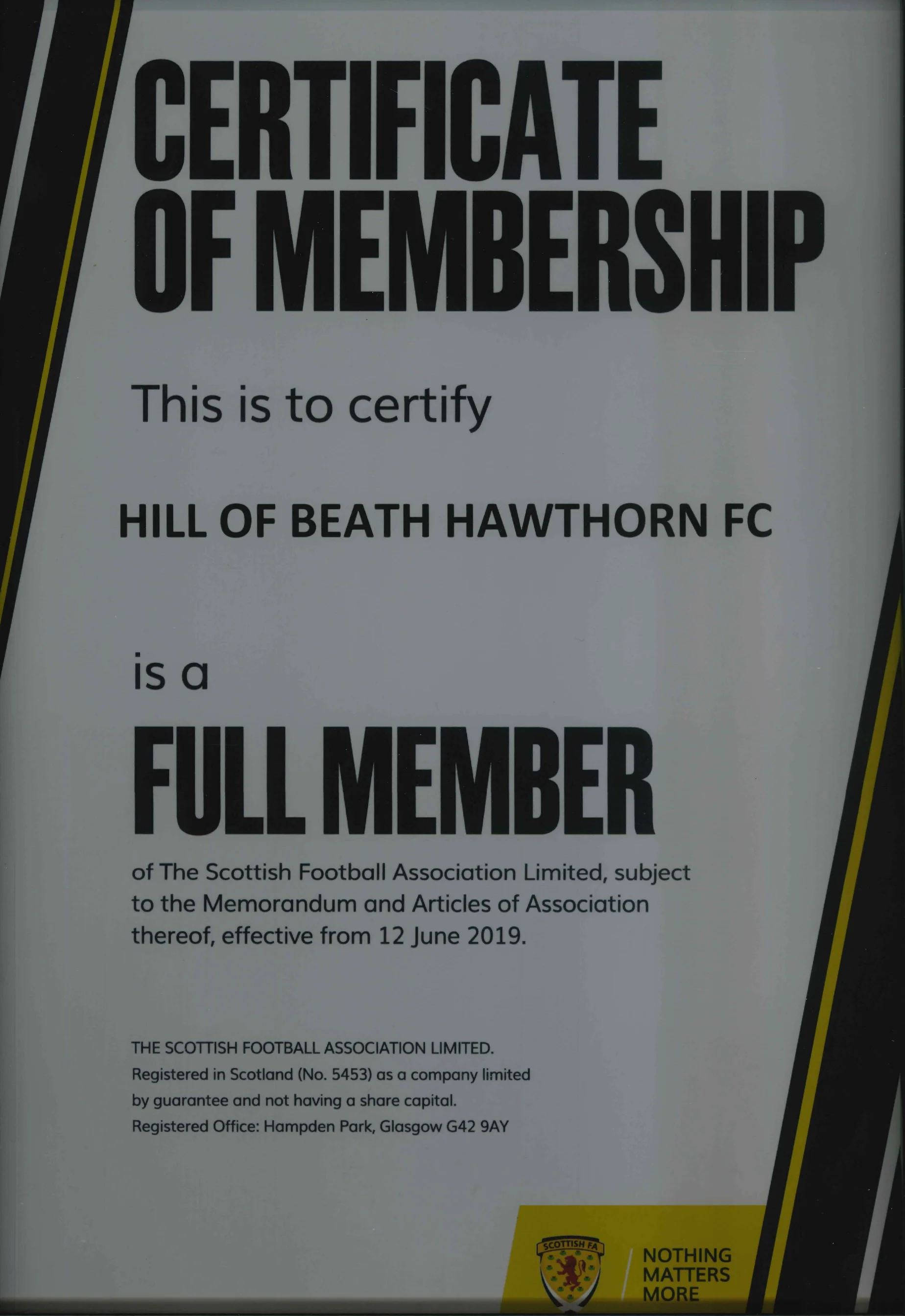 Haws achieve full membership of the SFA