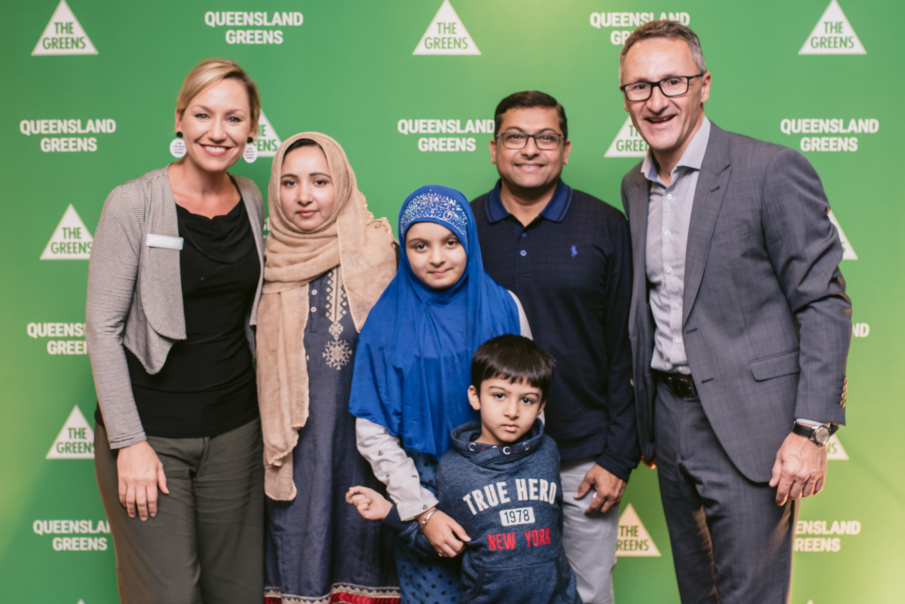  Senators Larissa Waters and former Senator and Greens leader Richard Di Natale with attendees of the Community Iftar Dinner thrown by the Australian Greens in May, 2019. 