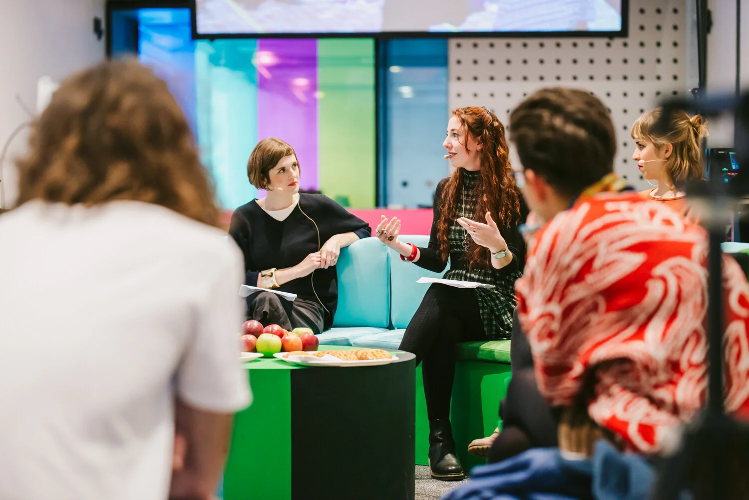 Architect Amy Learmonth and collaborator Dr Natalie Osborne at Workaround conference, RMIT Design Hub 2018
