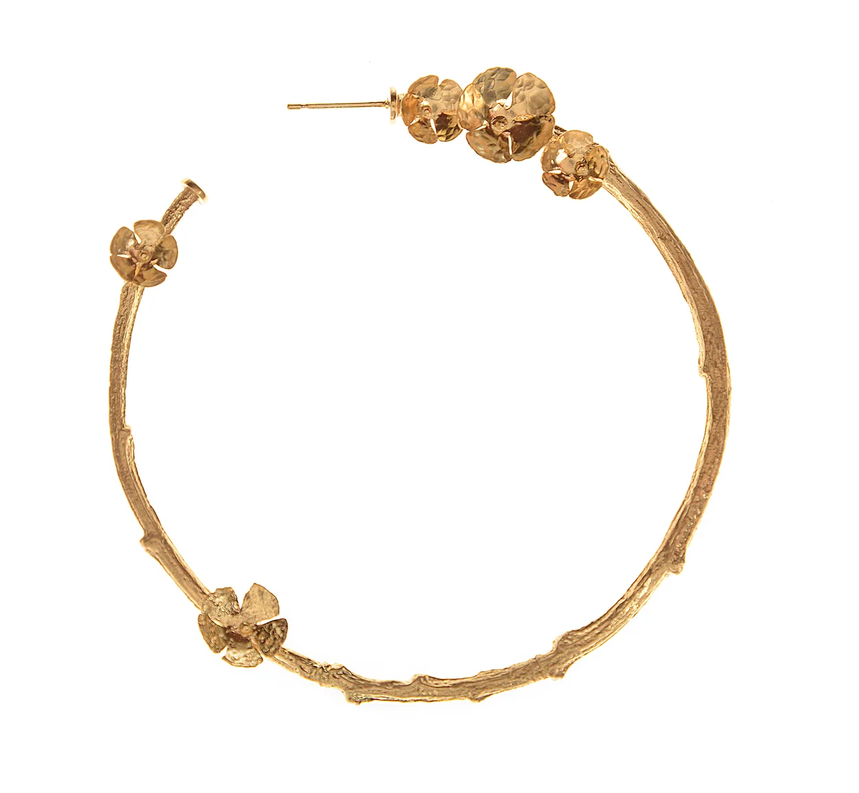 Gold Plated Large Sakura Hoops
