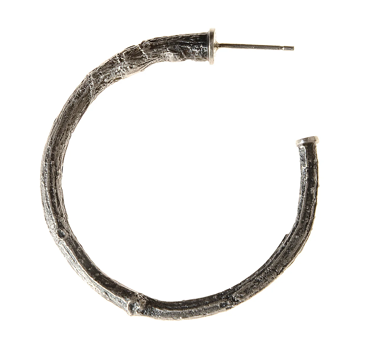 Large Hanami Hoops - Oxidised Silver