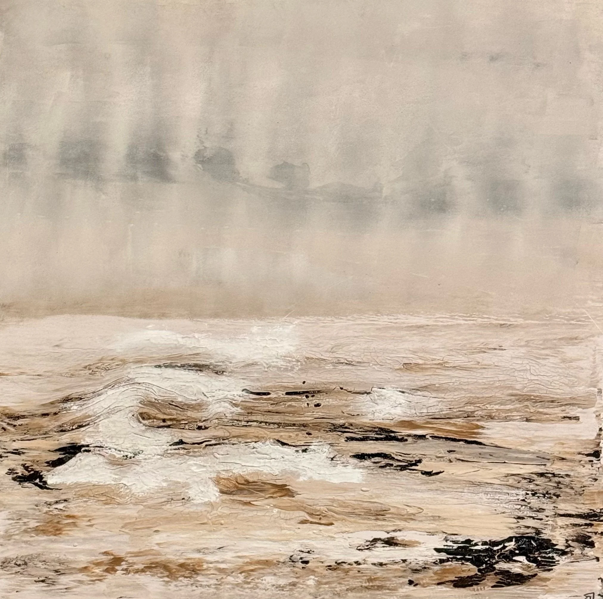 Invierno en la orilla. 100x100