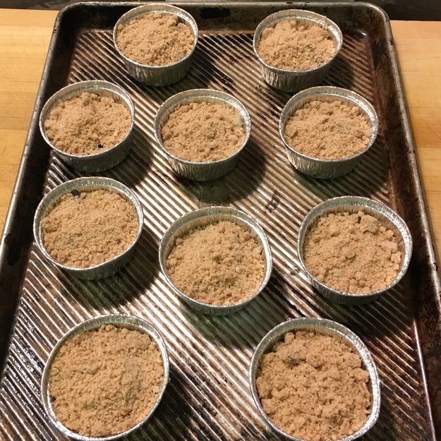   Our blueberry crumb muffins are ready for the oven!  