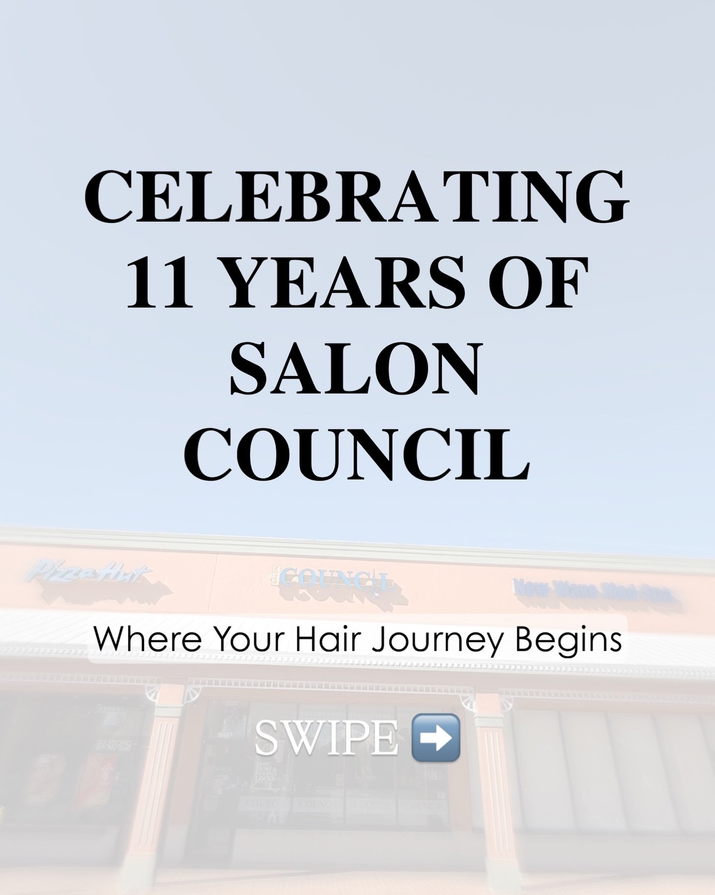 Today marks 11 years of Salon Council &mdash; and it all began in our Pembroke Pines location.
What started as a dream has grown into a place where exceptional service, education, and career growth come together.

For more than a decade, clients have