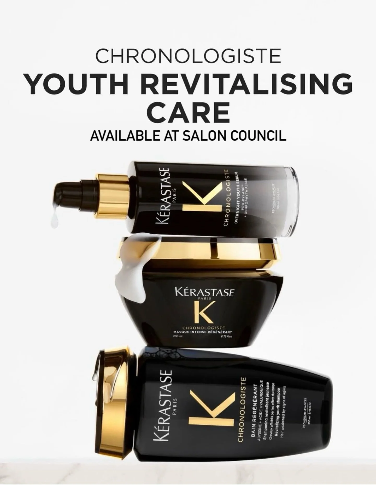 Elevate your hair care routine ✨
Discover the power of K&eacute;rastase Chronologiste, now available at Salon Council for revitalized, healthier-looking hair.

#SalonCouncil #Kerastase #Chronologiste #HairCareRoutine #LuxuryHairCare