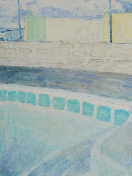 Empty Pool, Oil on Wood