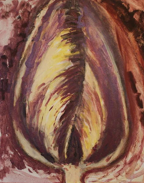 Tulip, Oil on Wood