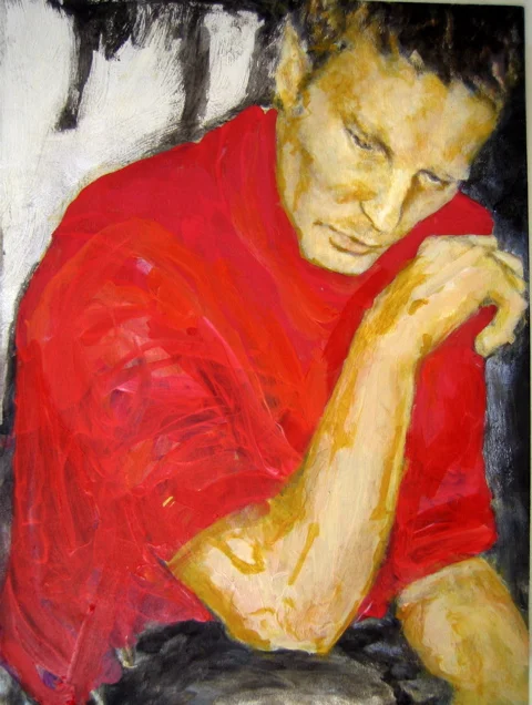 Robin, Oil on Wood, 12 x 16 inches, 2014 16
