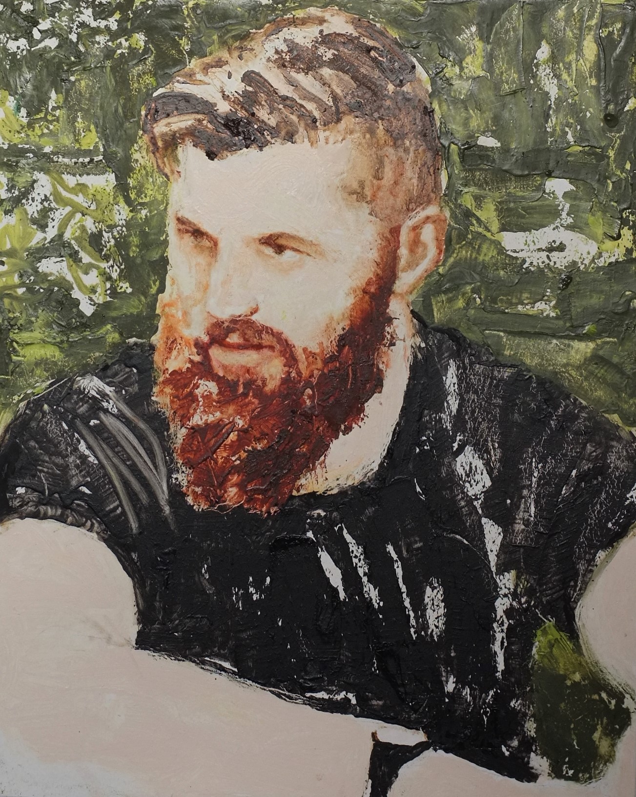   Man with Red Beard,  Oil on Wood 