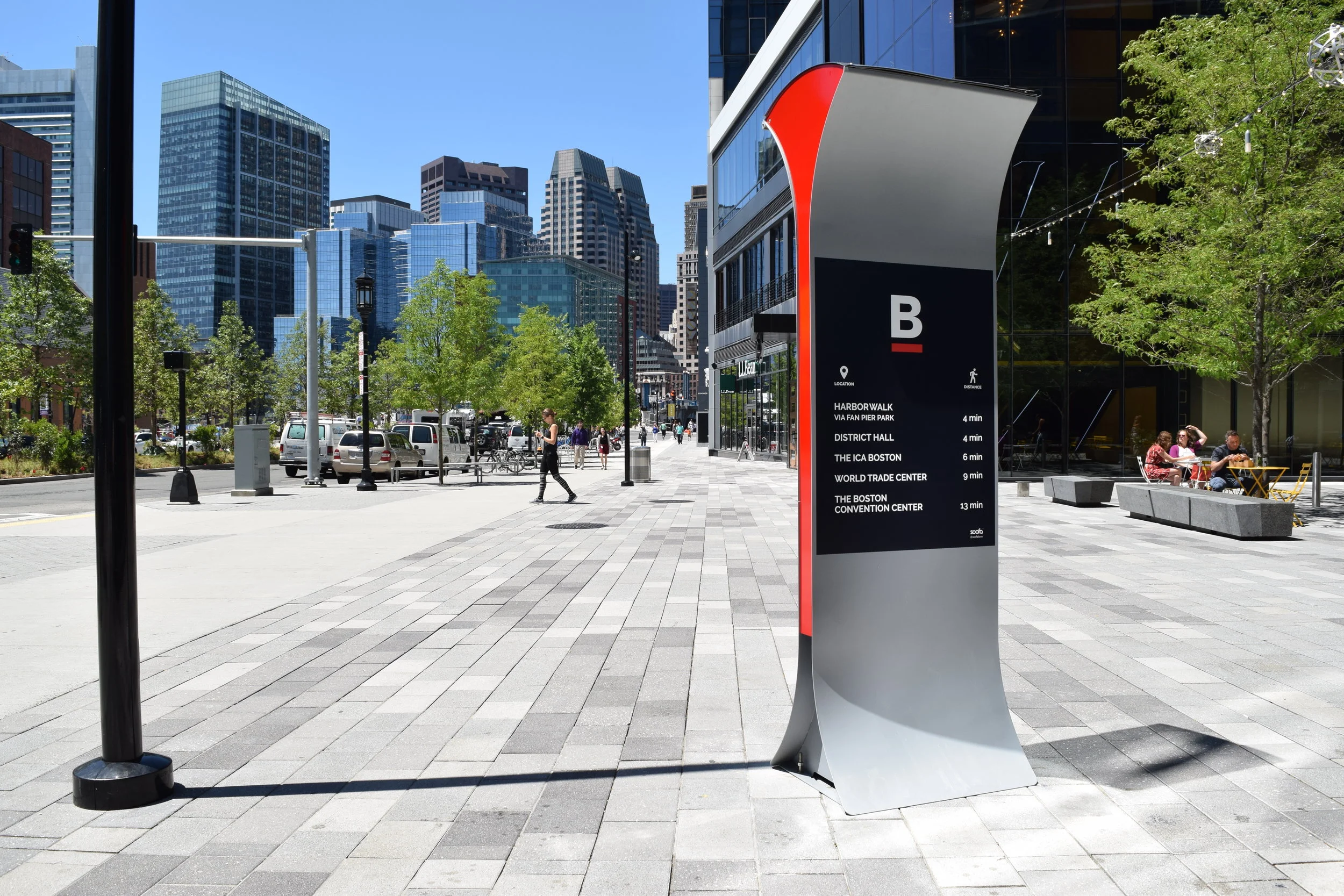 Soofa Sign vinyl wrap at Seaport Boulevard