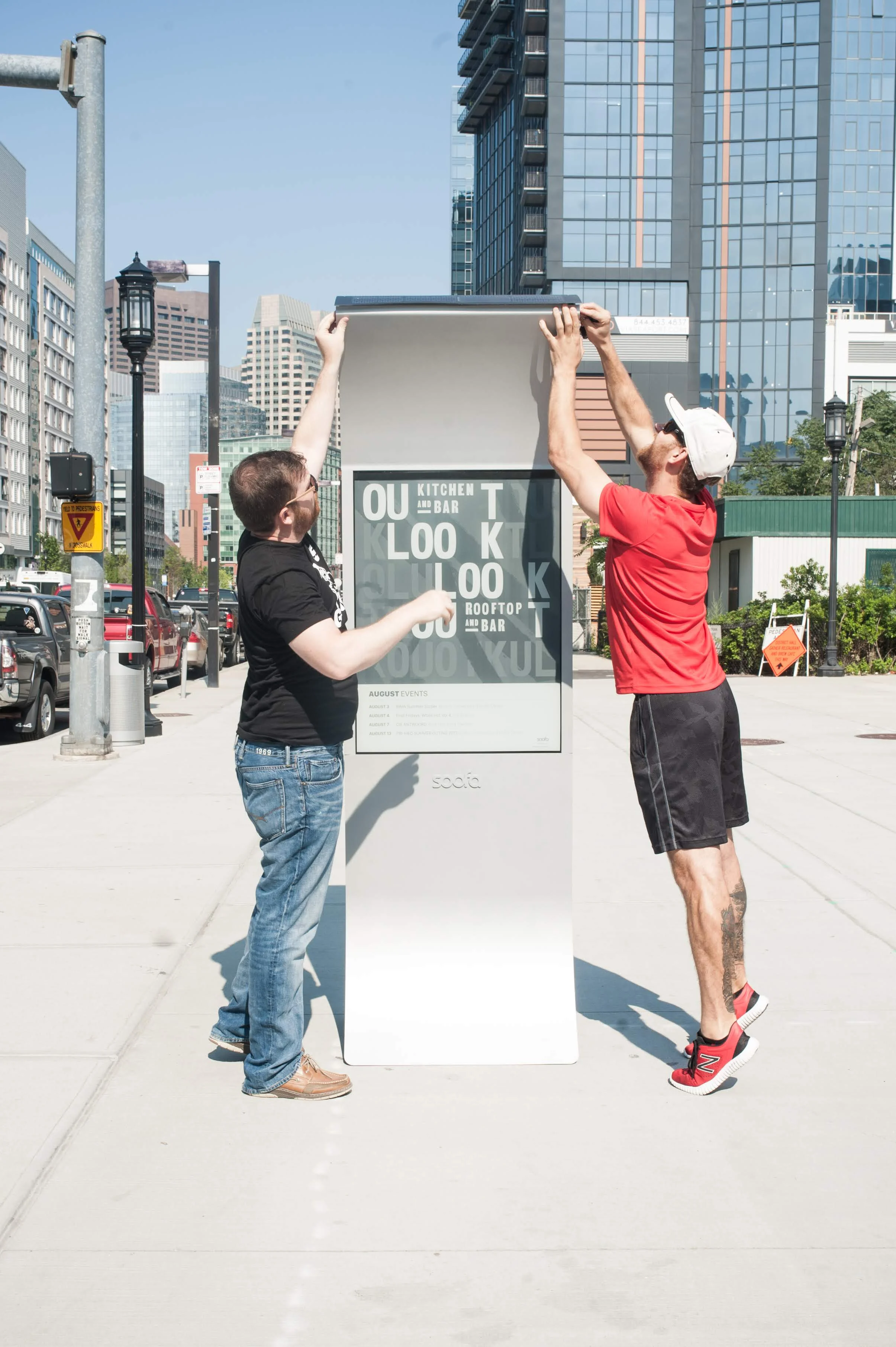 Soofa Sign installation is quick and easy