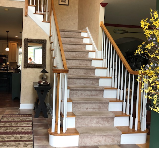 Check out this dramatic staircase makeover in Slingerlands.