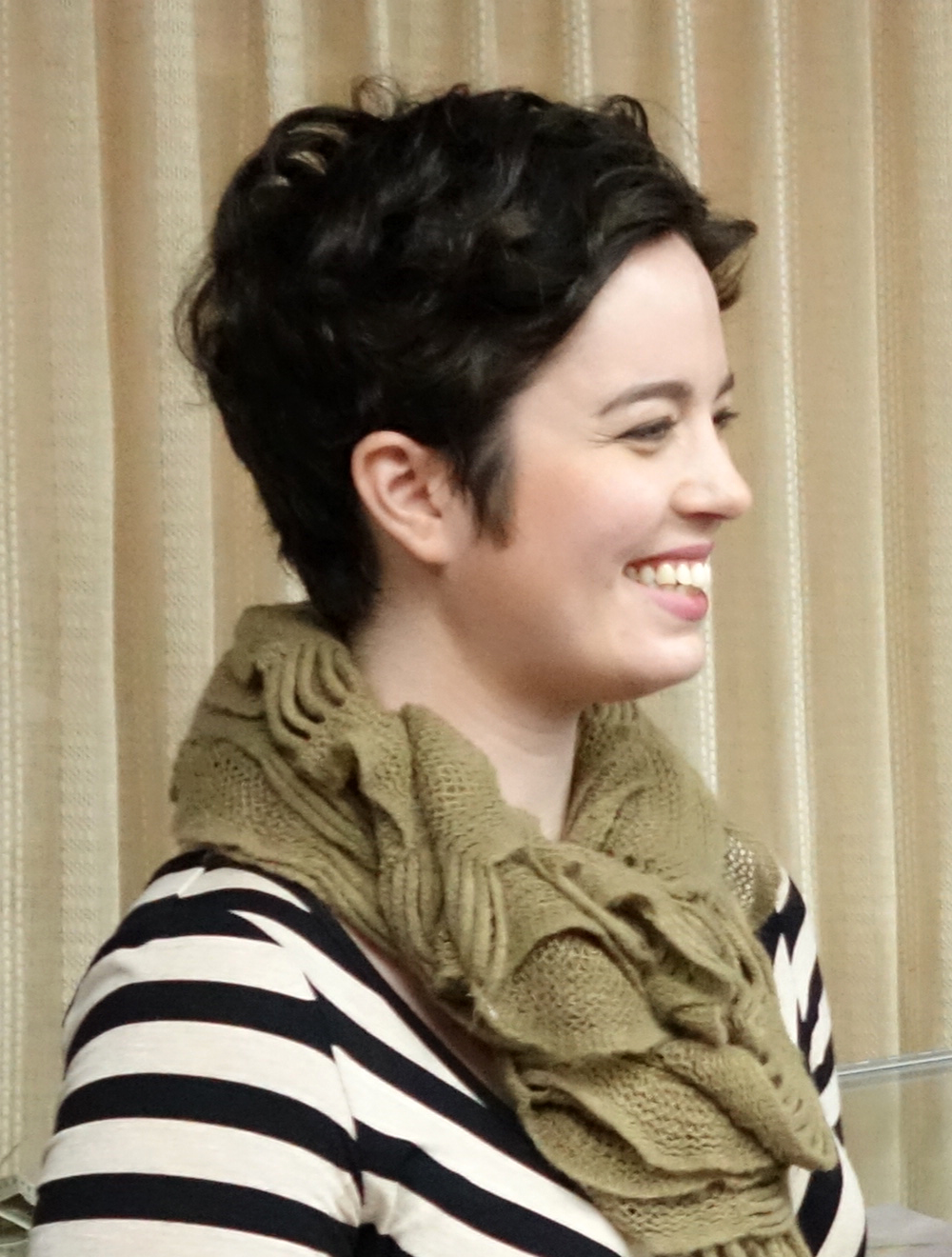 Shelby Prindaville at an artist lecture in Concordia, KS