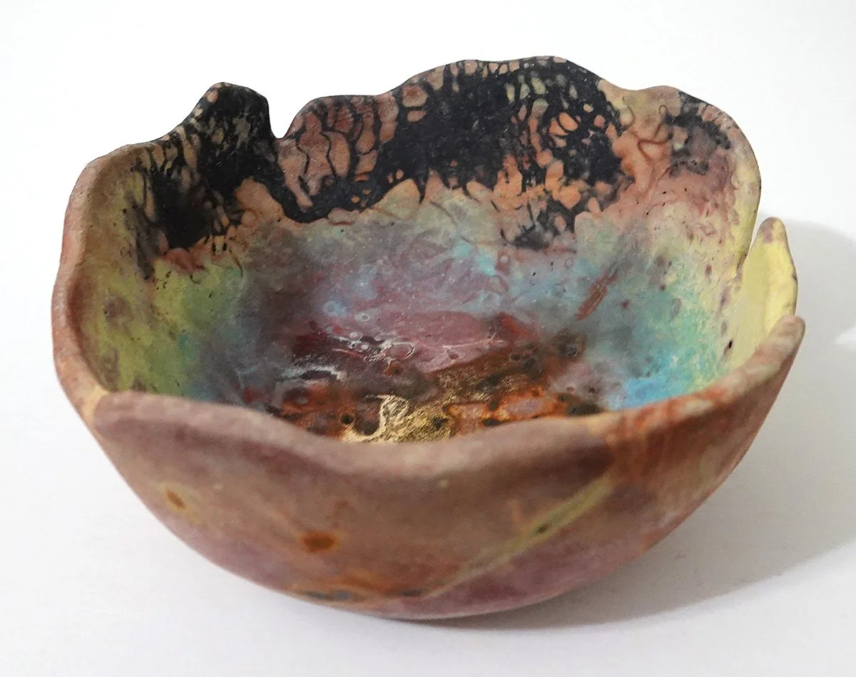 Mason Stained, Ferric Chloride Saggar Raku Ceramics