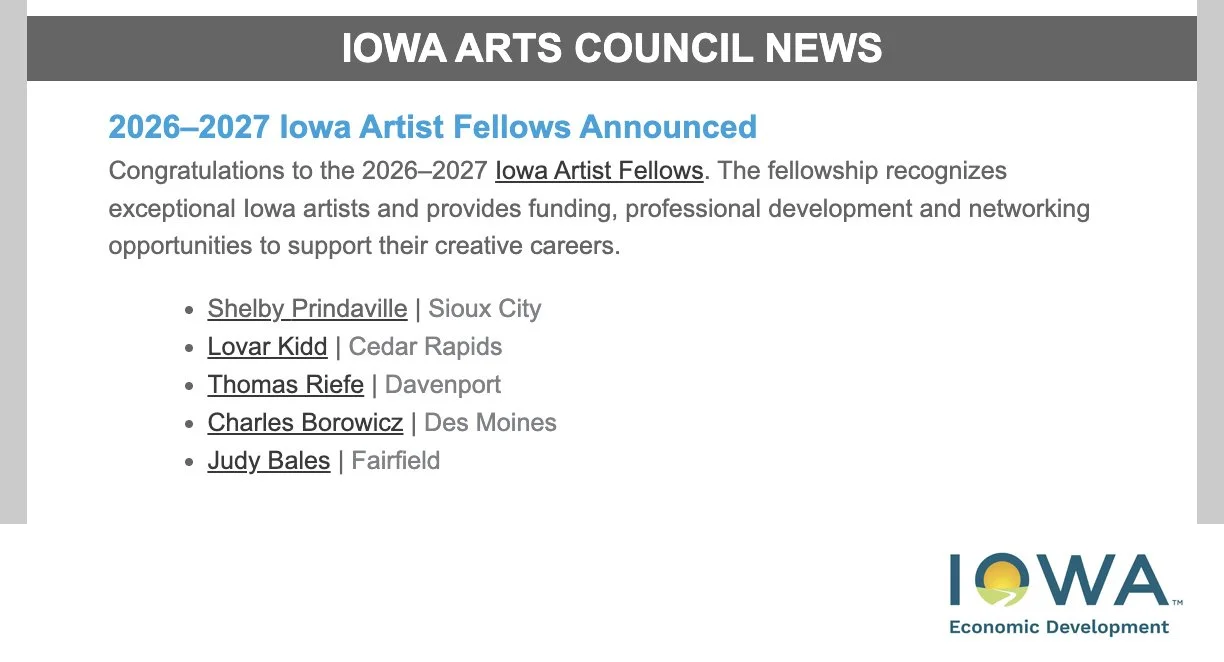 I'm an Iowa Artist Fellow!