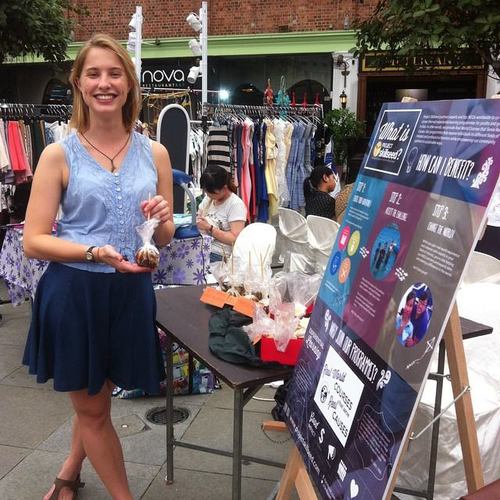 Here is Izzy, one of our participants, posing happily with her homemade toffee apples.