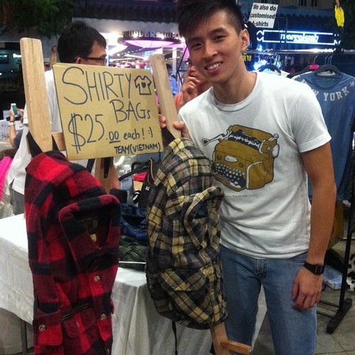 Anderson and his unique shirty bags!