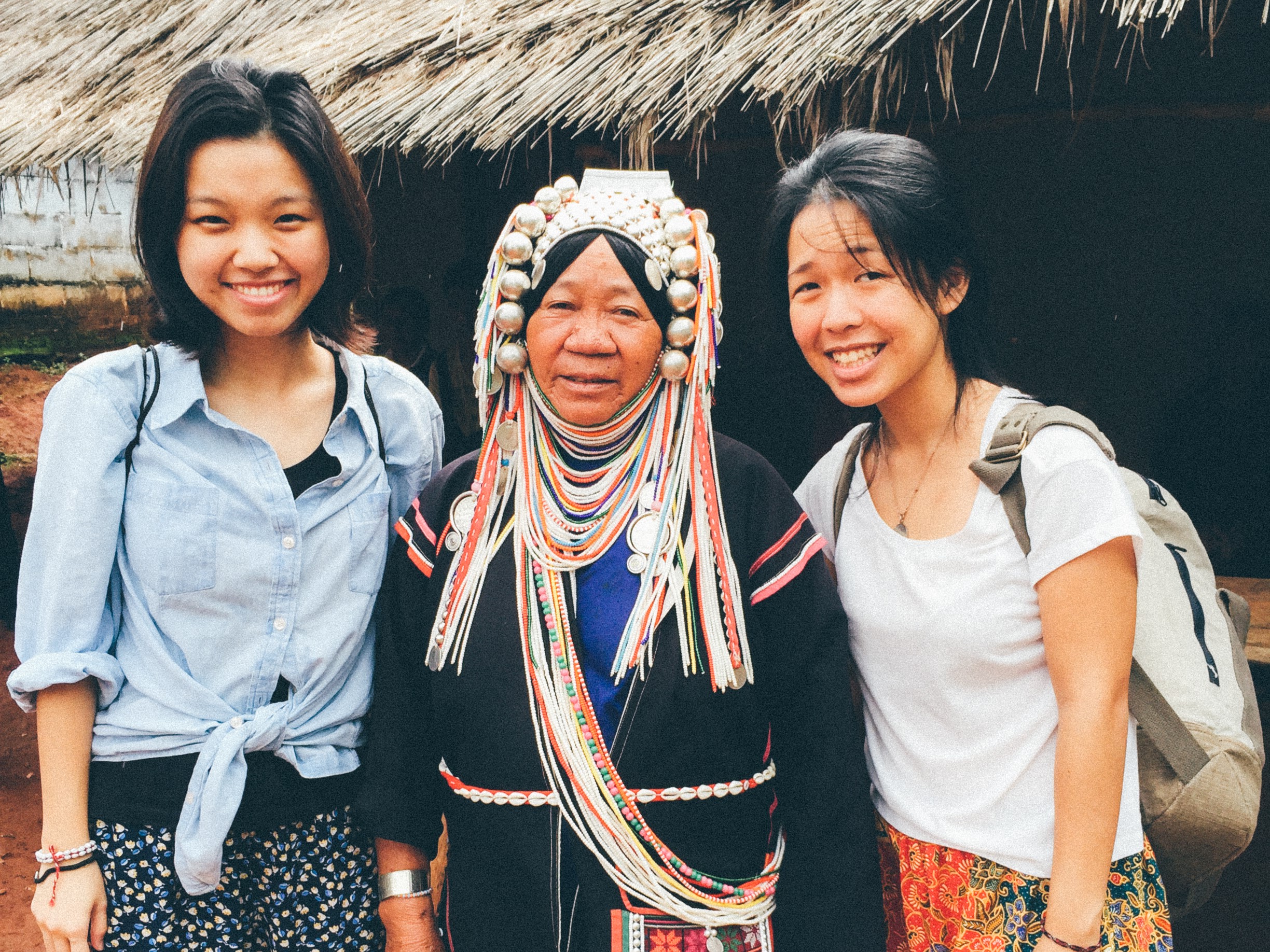 An Akha woman in her traditional dressing in an Akha Hill Tribe in Chiangrai