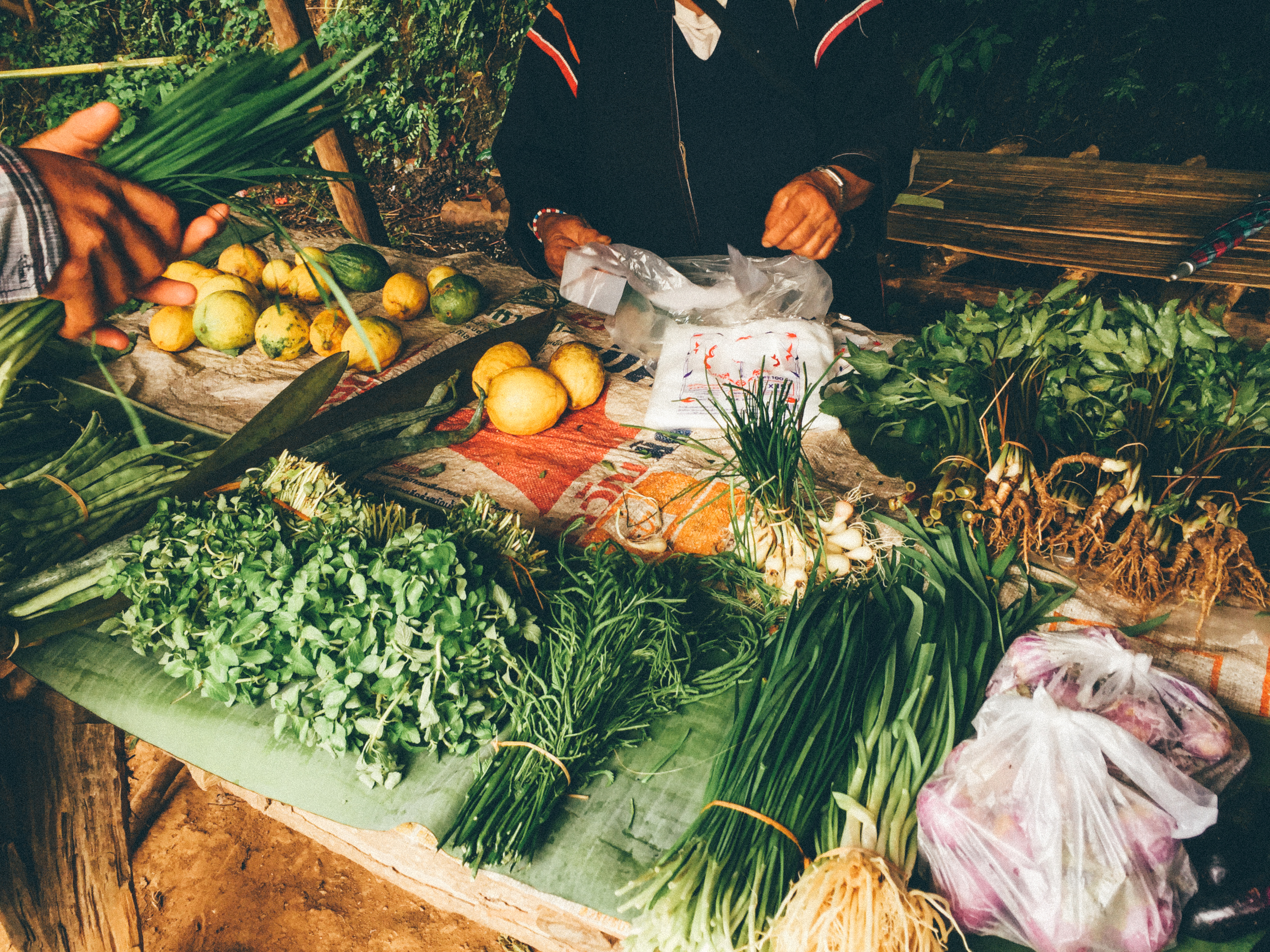 Fresh produce sold at a village market