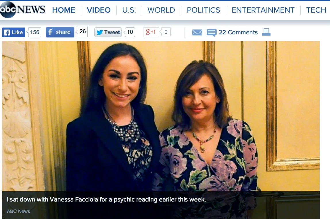 ABC News Go, June 19, 2015: http://abcnews.go.com/Lifestyle/day-friday-emotional-psychic-experience-made-believer/story?id=31703622