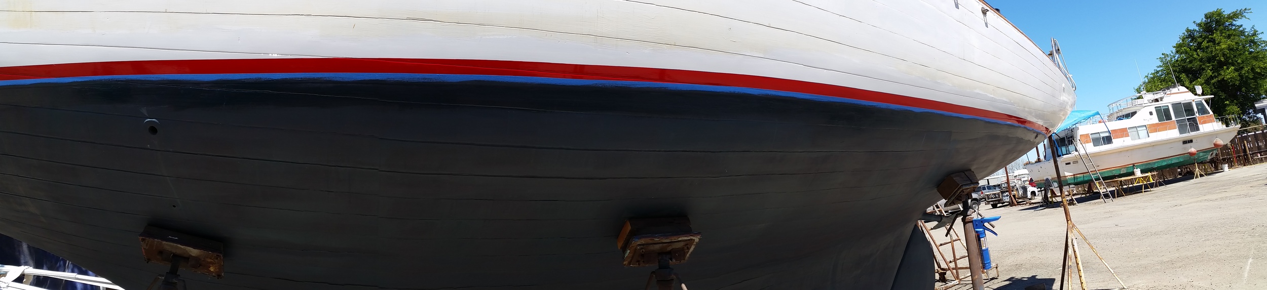 Underwater-ship fully caulked and painted