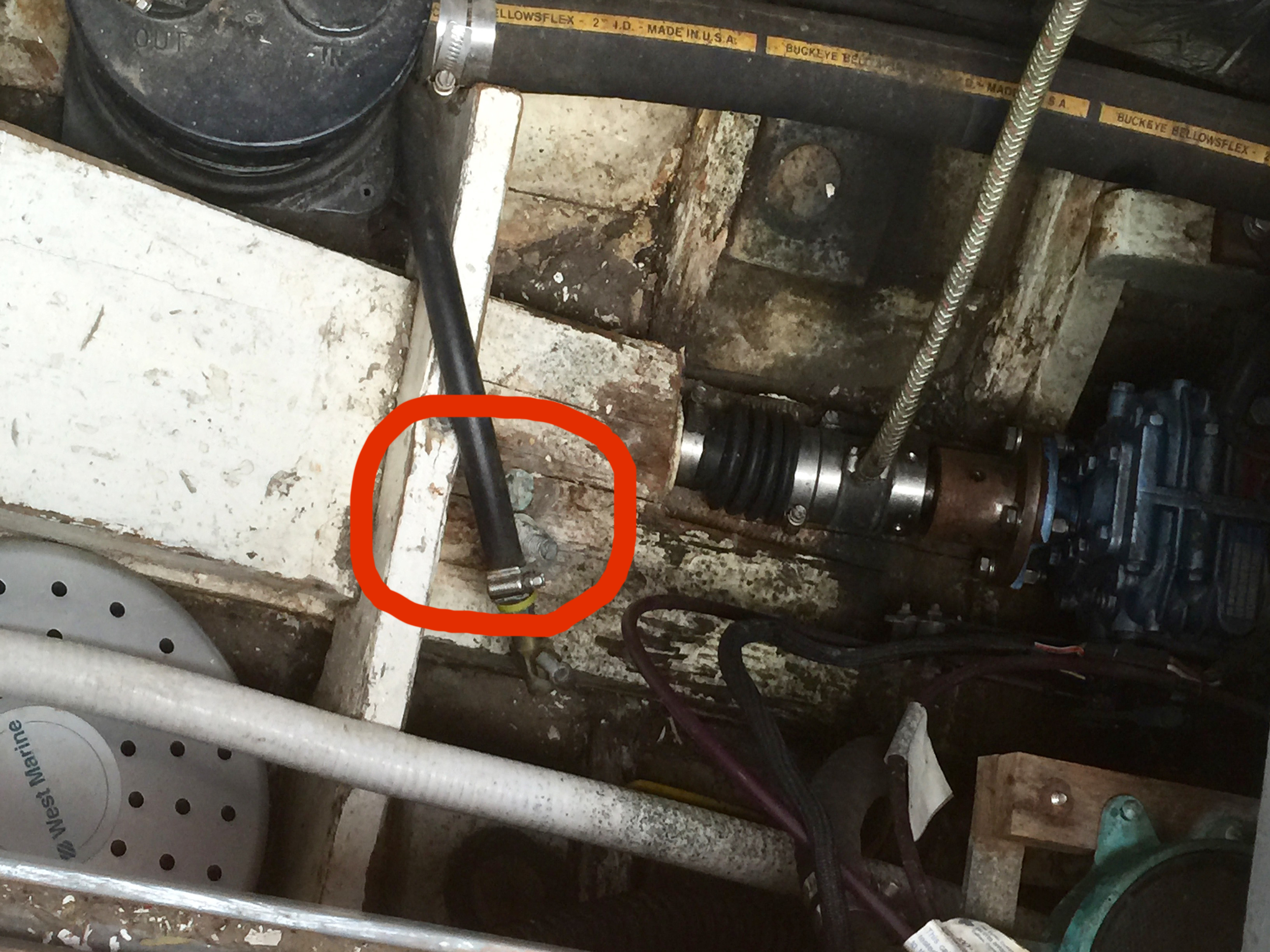 Water came in through this bolt(s). Here shown in better, drier times