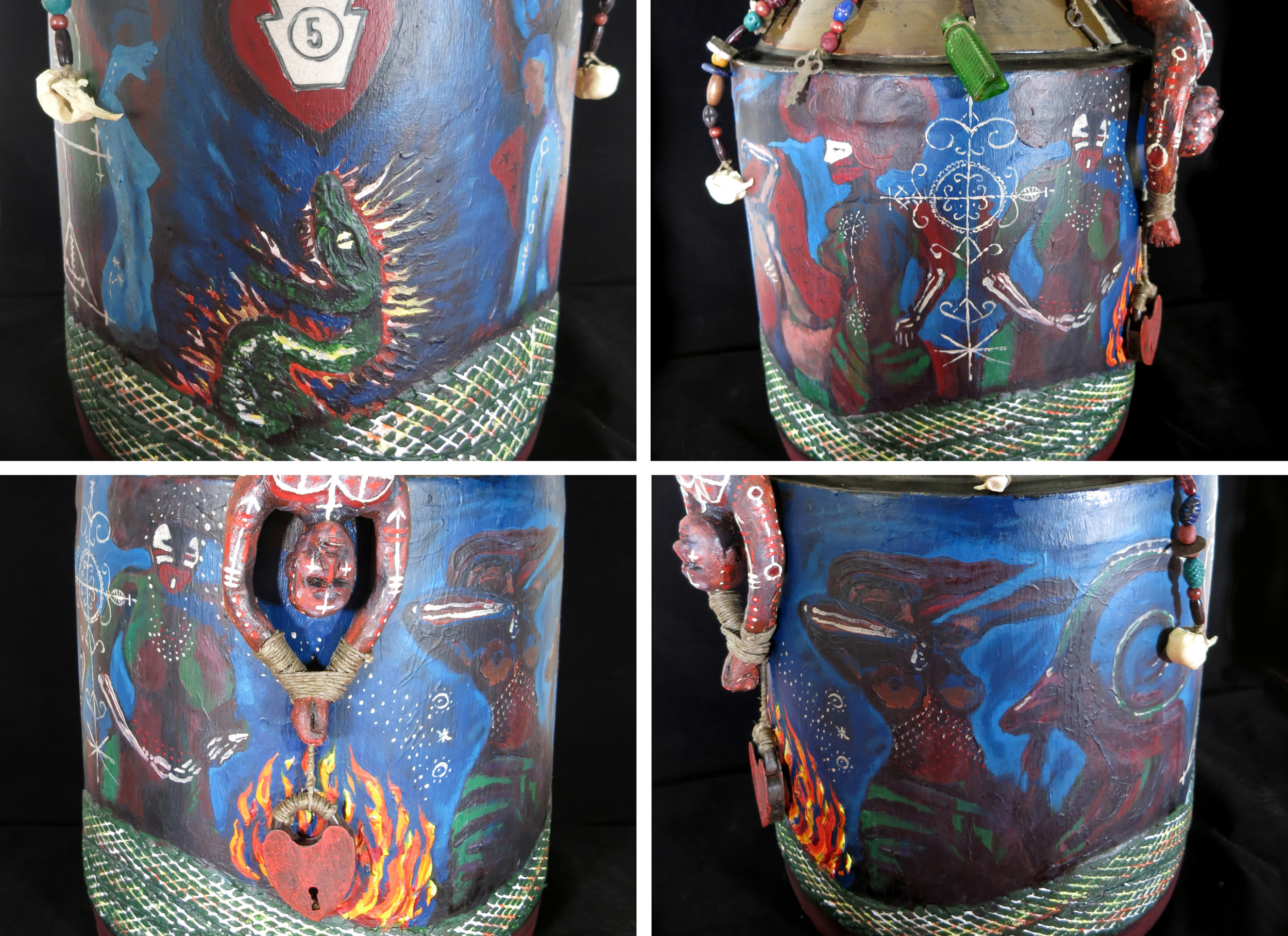 Vodou Jug Art: Marasa – view in round