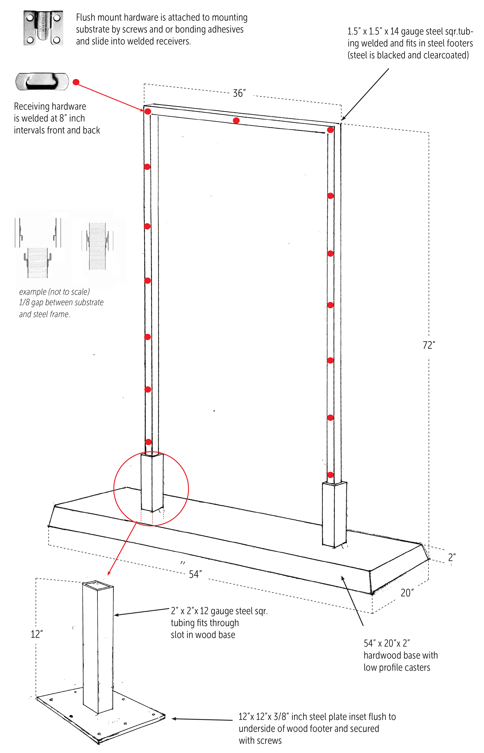 display easel/partition, 2017