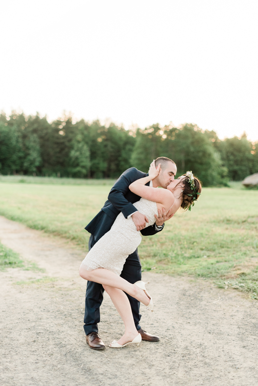 Sunset wedding photos in Northampton MA