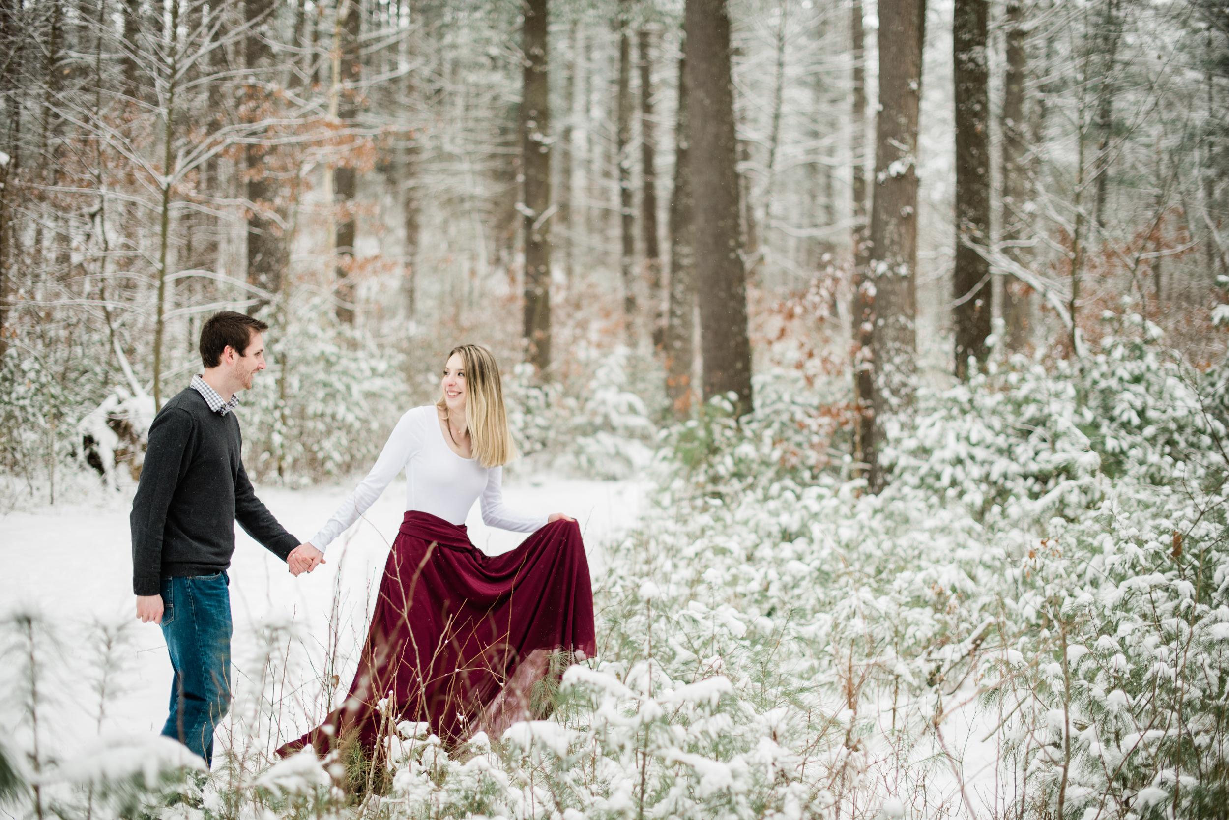 Winter Engagement Session in Amherst MA