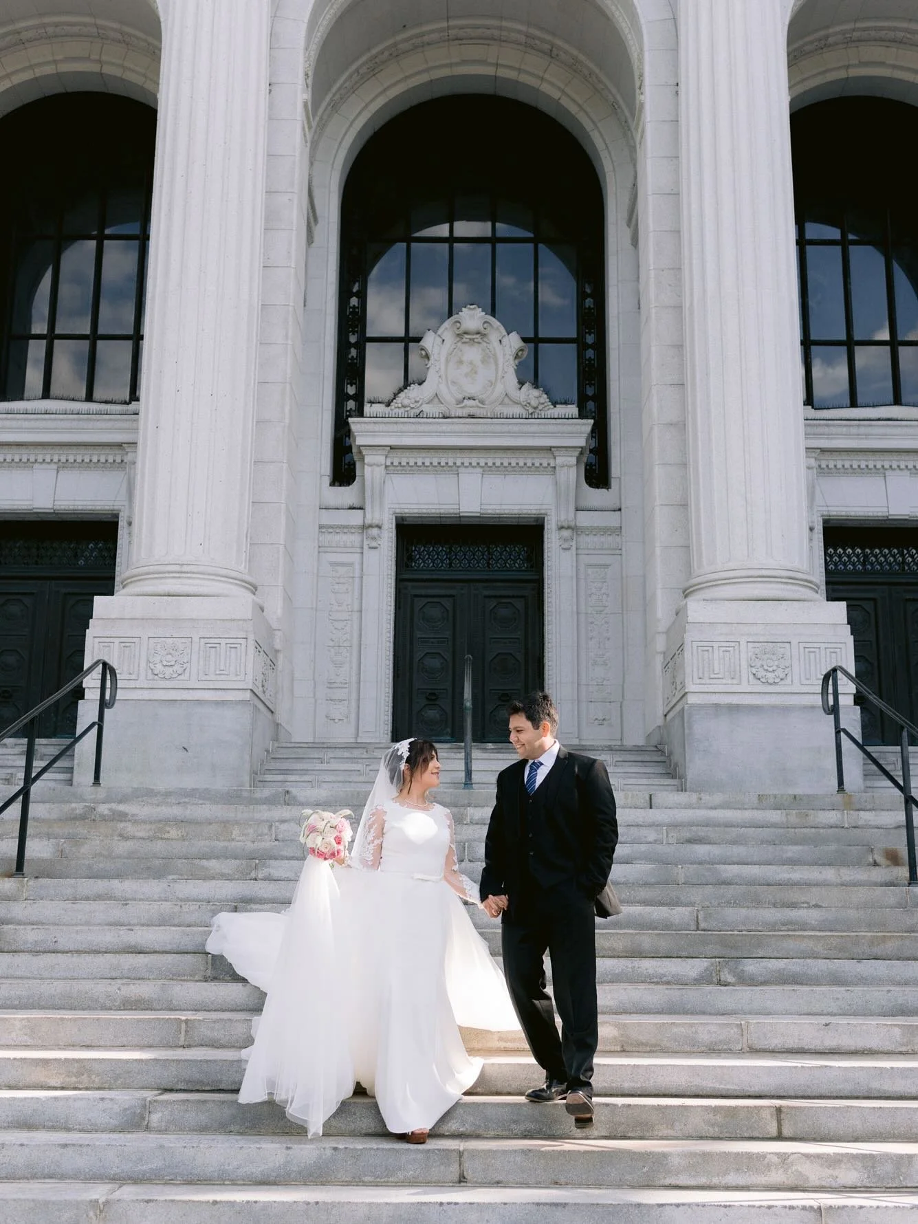 M&amp;B's post-wedding photo shoot at Hartford City Hall was absolutely stunning!