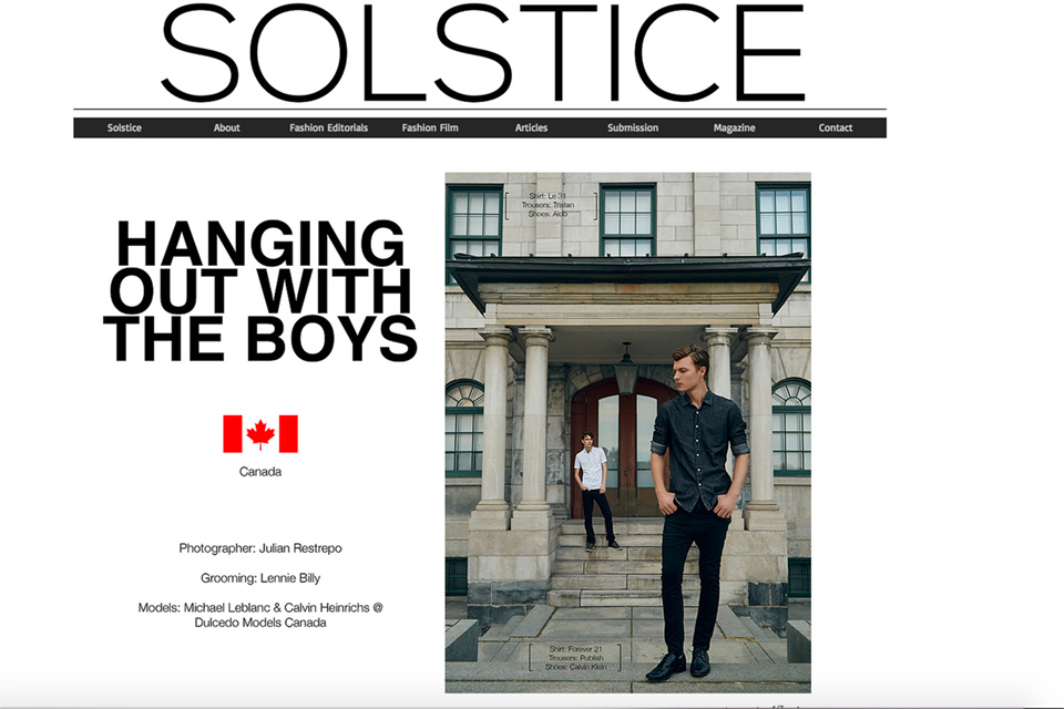 Web-Editorial for Solstice Magazine UK/2015