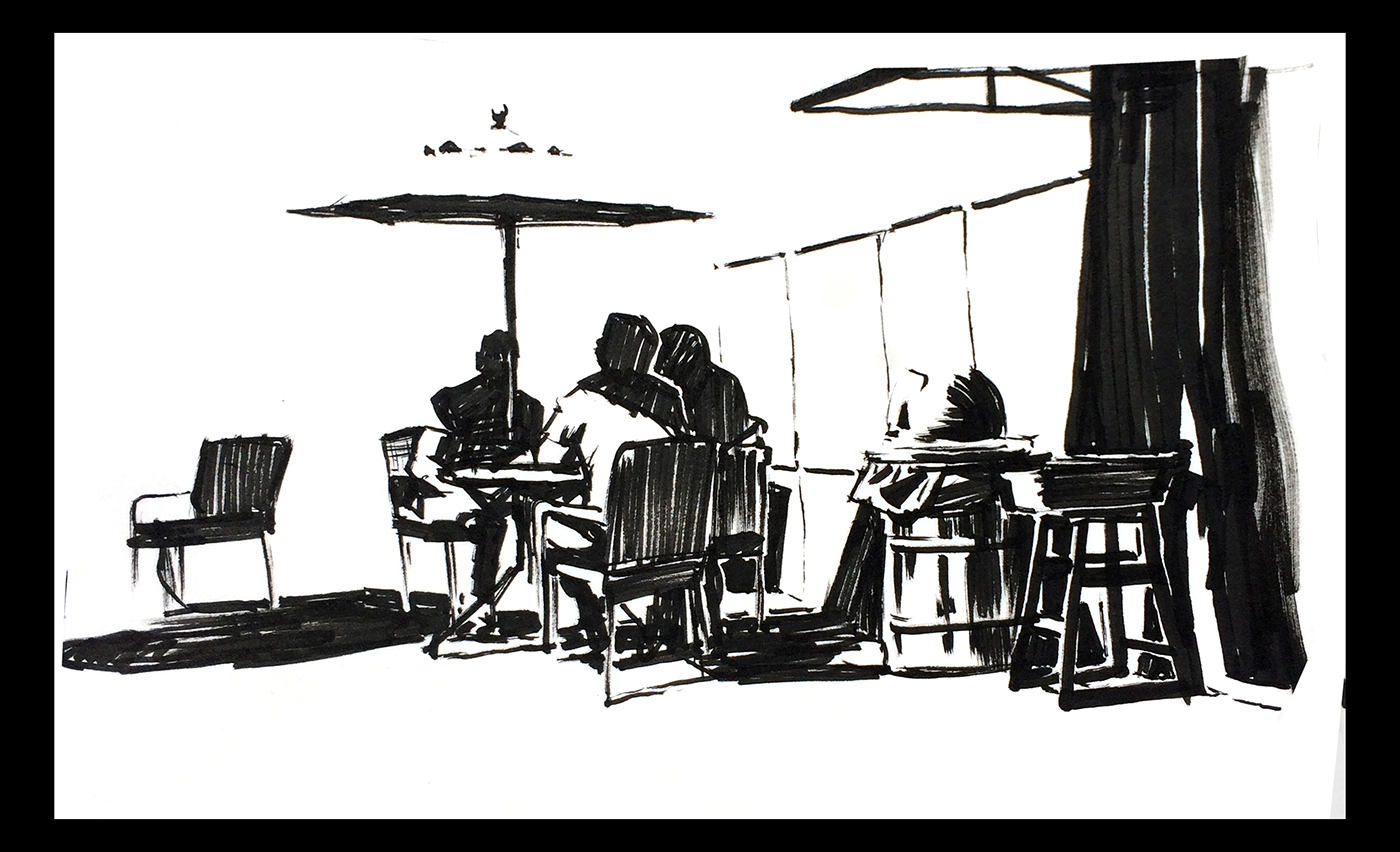 Personal Work: Brush pen sketches from life
