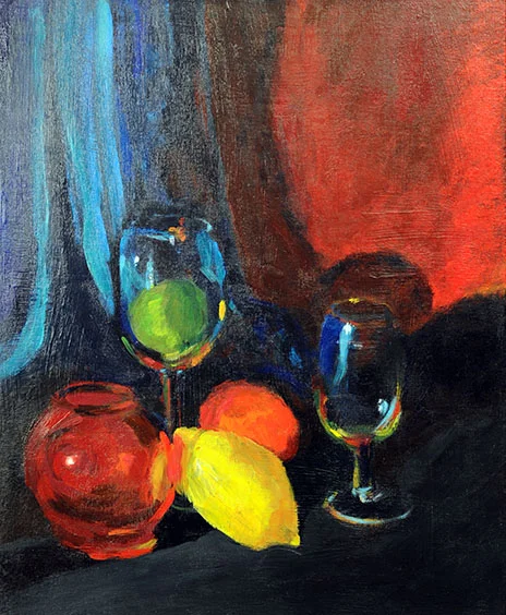 Still Life - Fruit and Wine