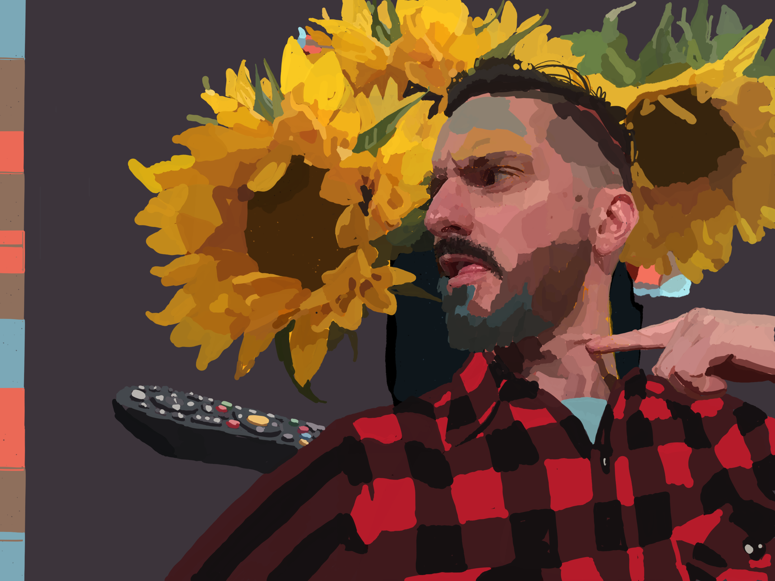 10th Digital Self Portrait - Apple Pencil on iPad Pro in Paper53, 2048 x 1535, 2016