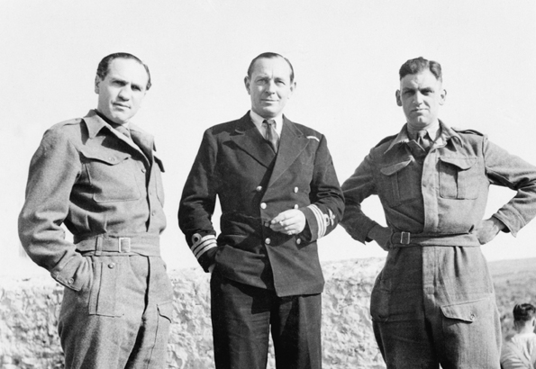 Sidney Bernstein (left) the Producer of German Concentration Camps Factual Survey, on a visit to North Africa in 1943. © IWM HU 38069.
